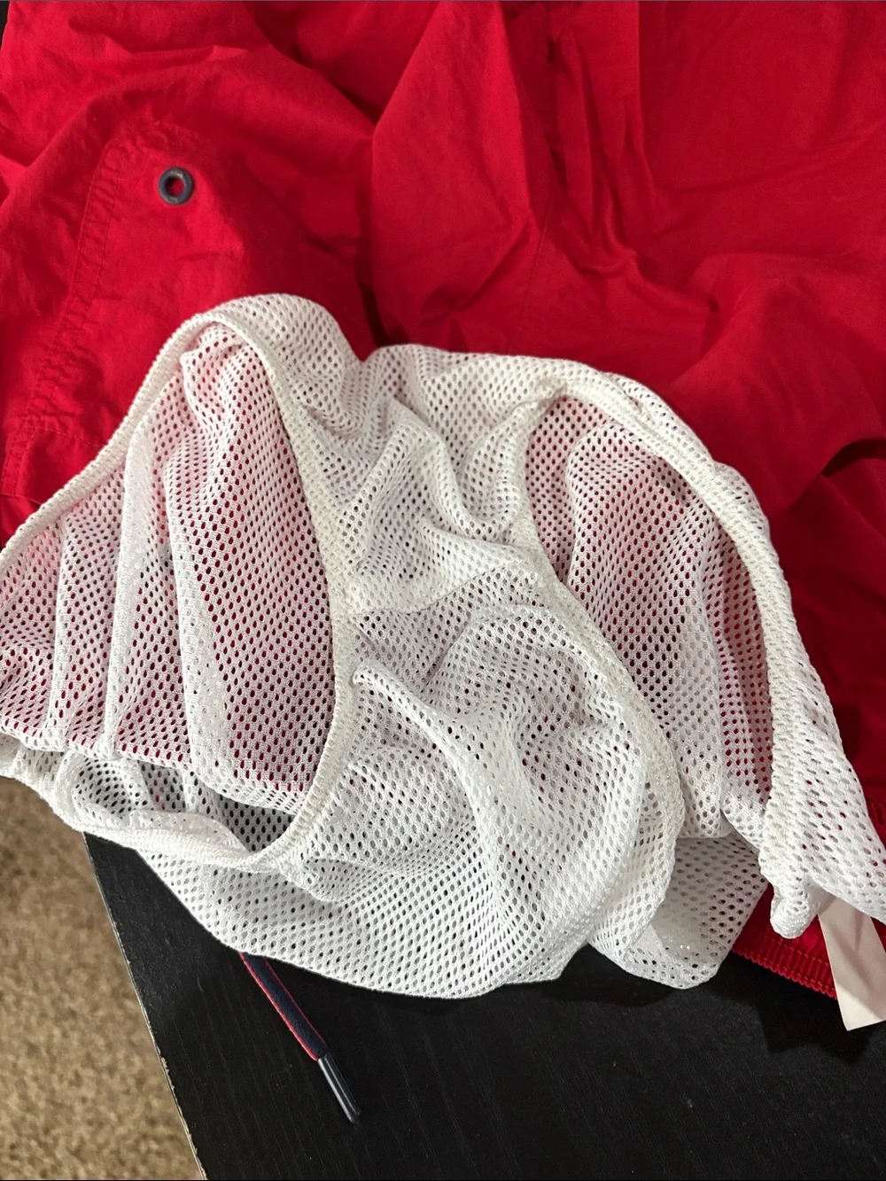 Tommy Hilfiger Bright Red Swim Shorts with Contrast Drawstring size small